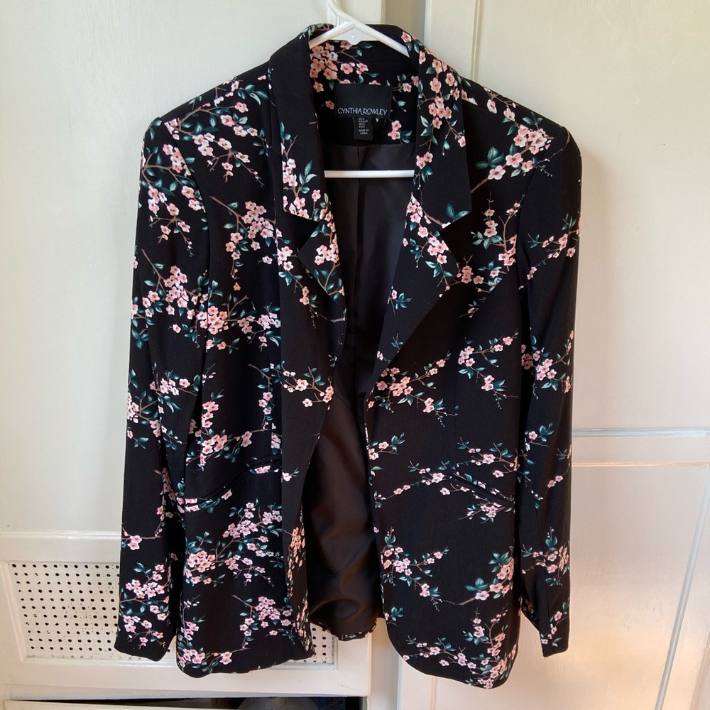 Black and floral blazer